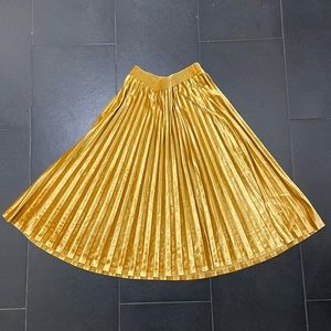 Target A New Day - Gold Pleated Velvet Skirt - Small